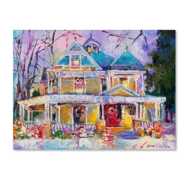 Richard Wallich 'Christmas House' Canvas Art, 14x19, Trademark Fine Art, Mfr#: ALI5903-C1419GG